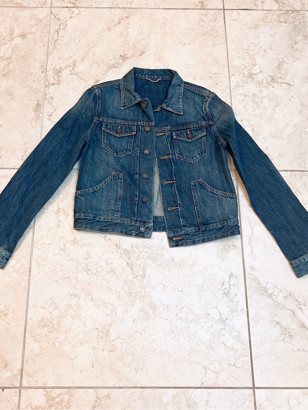Saint Laurent crop denim jacket